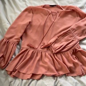 Stylish Pink Top - Ruffles, Puffy, and Gorgeous - long sleeve